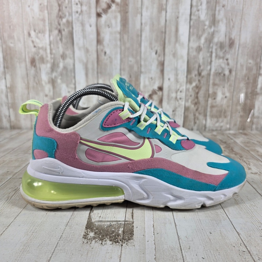 Nike Air Max 270 React Womens 9‎ White Teal Pink Volt Sneakers CW7015-100